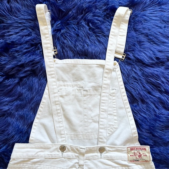 TRUE RELIGION Ripped Frayed Hem Jean Denim Overalls - Picture 11 of 14